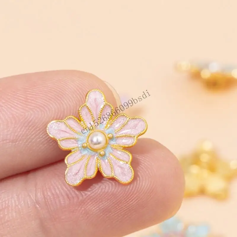 11UA 10 قطعة أزرار أكمام مصنوعة من سبيكة الزهرة أزرار معدنية للملابس مشابك للزي والسترات معطف على شكل ثوب بليزرات الخياطة #5