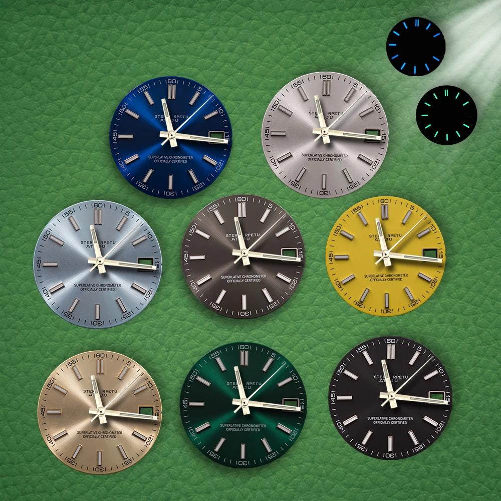 

Циферблат S Logo 28,5 мм NH35, новый циферблат Sunburst, подходит для японского механизма NH36, синий или зеленый с люминесцентным покрытием, аксессуары для модификации часов.