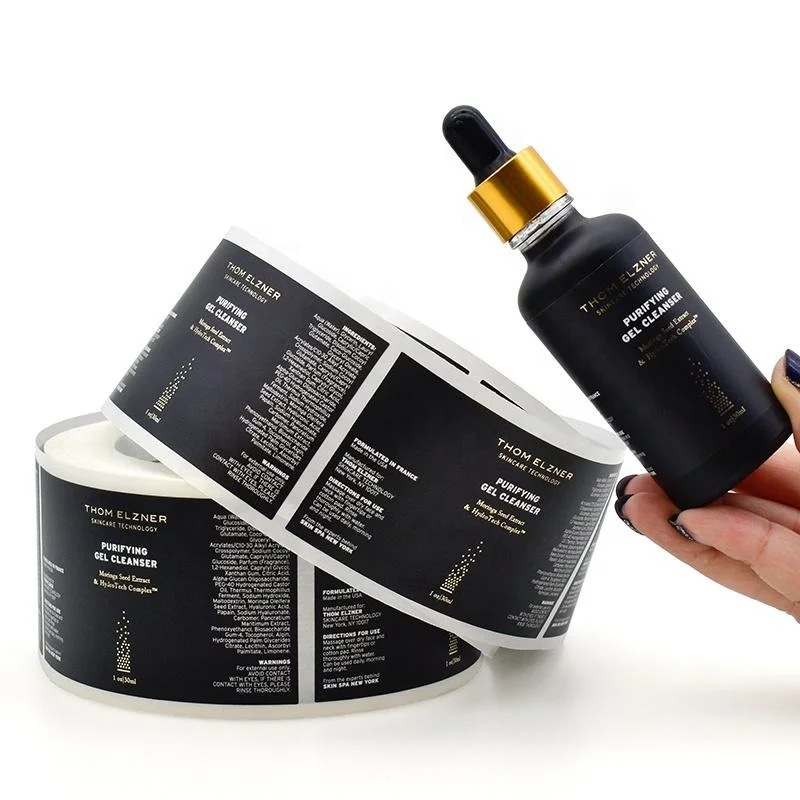 20 0 pieces.Custom Business Waterproof Label Stickers CMYK Printing Label Roll Logo Stickers Cosmetic Bottles Packaging