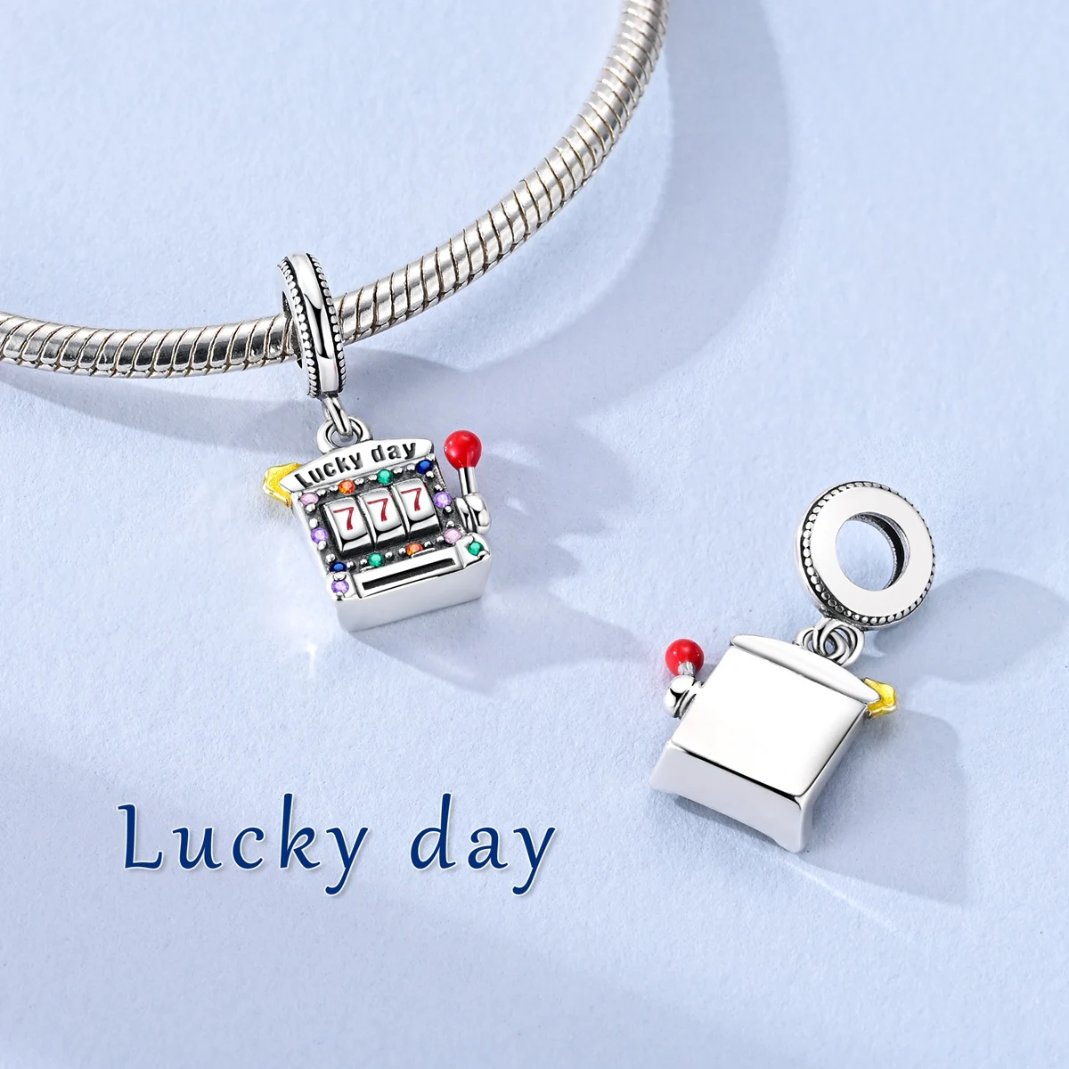 

Charm 925 Sterling Silver Slot Machine Pendant For Woman Girl Fit Original Bracelet Making Fine Jewelry