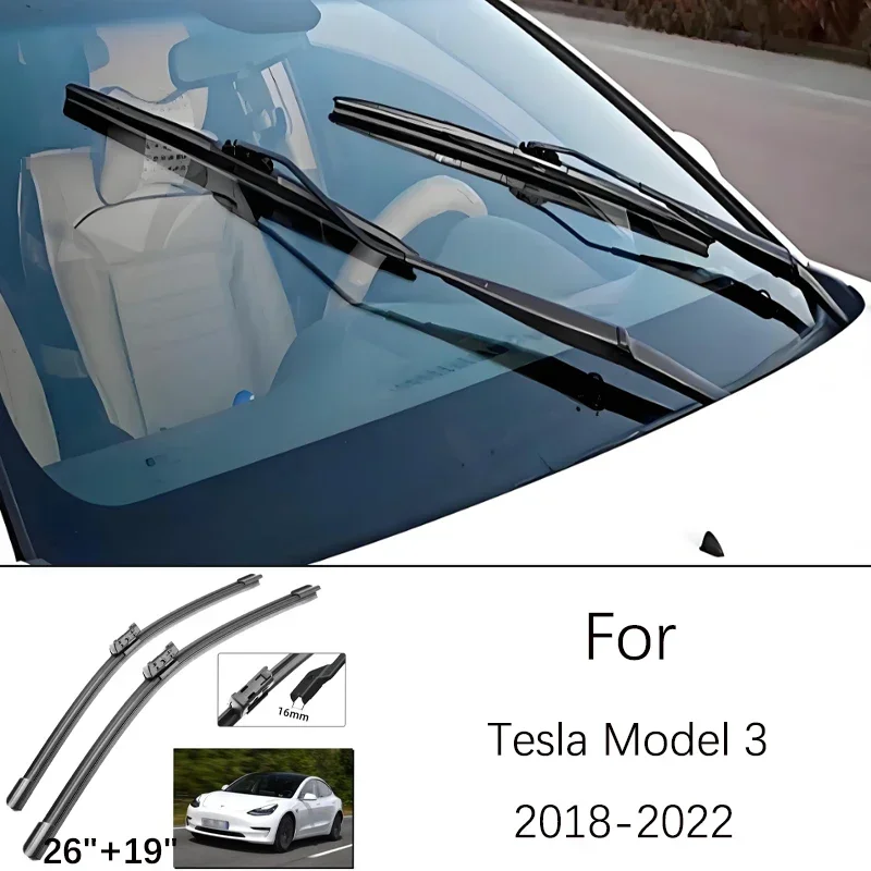 For Tesla Model 3 2018-2022 2018 2019 2020 2021 2022 Windshield Wiper 26 19 Inches Rubber Front Wiper Blade Accessories