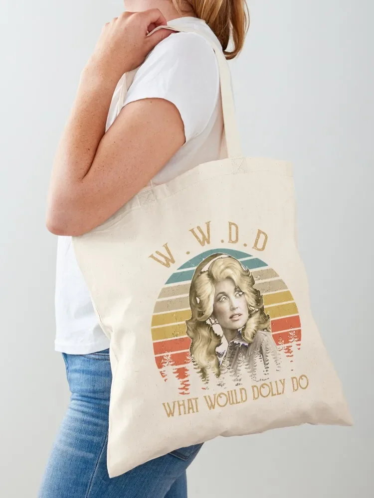 What Would Dolly Do Country Music Retro Style Tote Bag Canvas shoulder bag canvas tote Tote Bag