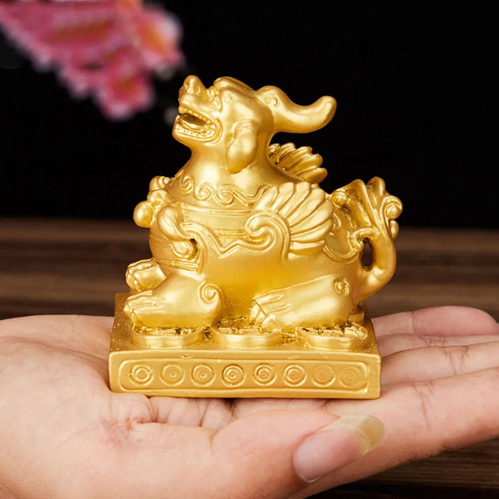 

Fengshui Resin Animal Statue Mythical Desktop Ornament Resin Craft Vivid Animal-Shaped Decor Office Gift Decor