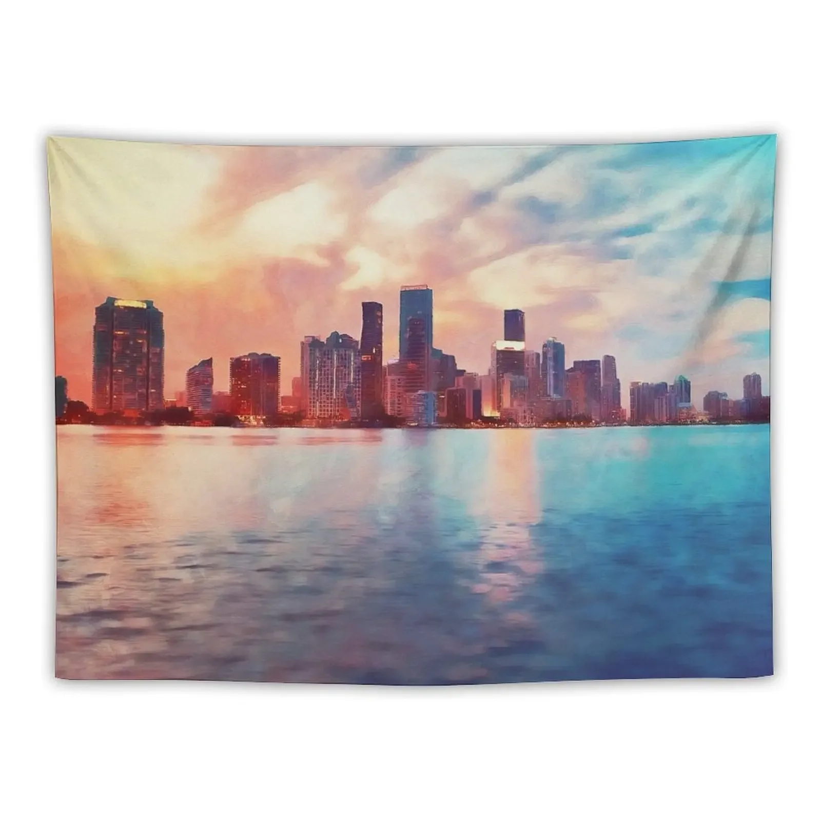 

Miami Cityscape Tapestry Aesthetic Room Decoration Art Mural Living Room Decoration Aesthetic Decoration Tapestry