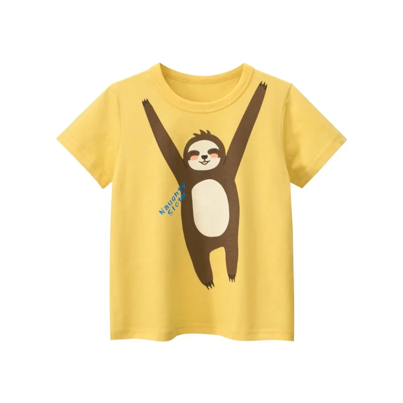 

Cartoon Monkey T Shirt Boys 2024 Summer New Children's Clothing Short Sleeve Cotton Tops Tee Shirt O-Neck Kids Clothes