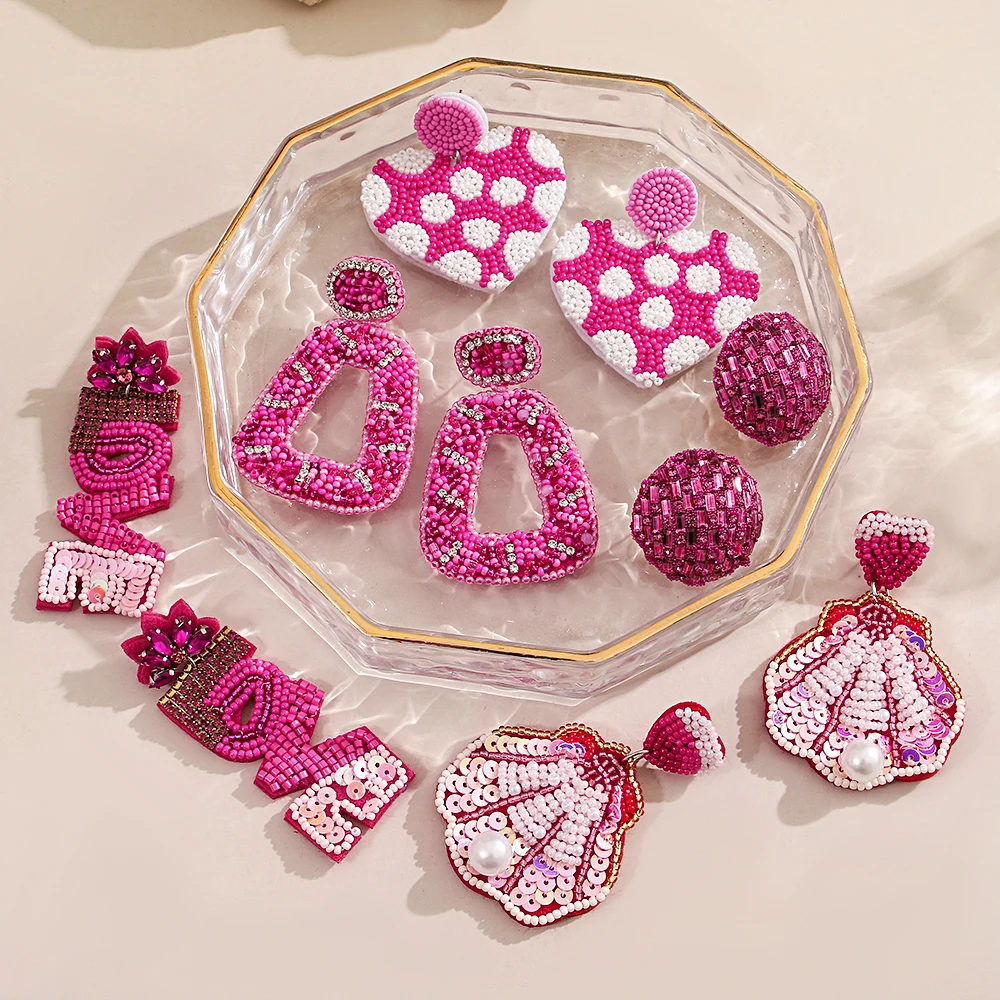 AENSOA اليدوية مطرز اللؤلؤ مطعمة المرأة القرط سوبر فلاش الماس مرصع الزركون نصف كروية ثلاثي الأبعاد مجوهرات #1