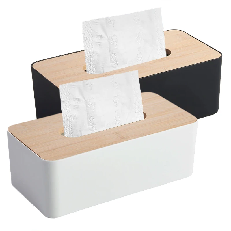 Küchentuchbox aus Kunststoff, abnehmbar, rechteckig, minimal gestaltete Papierbox für Haushalt, Esstisch, Wohnzimmer, Badezimmer, TMZ – Detail 9