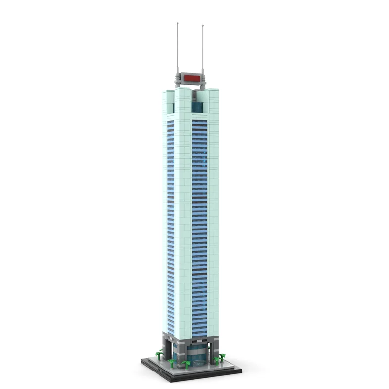 مخصص MOC بناء الالعاب العملاقة ناطحة السحاب سلسلة سيتيك بلازا 1:800 مقياس نموذج 1740 قطعة هدية العيد الإبداعية