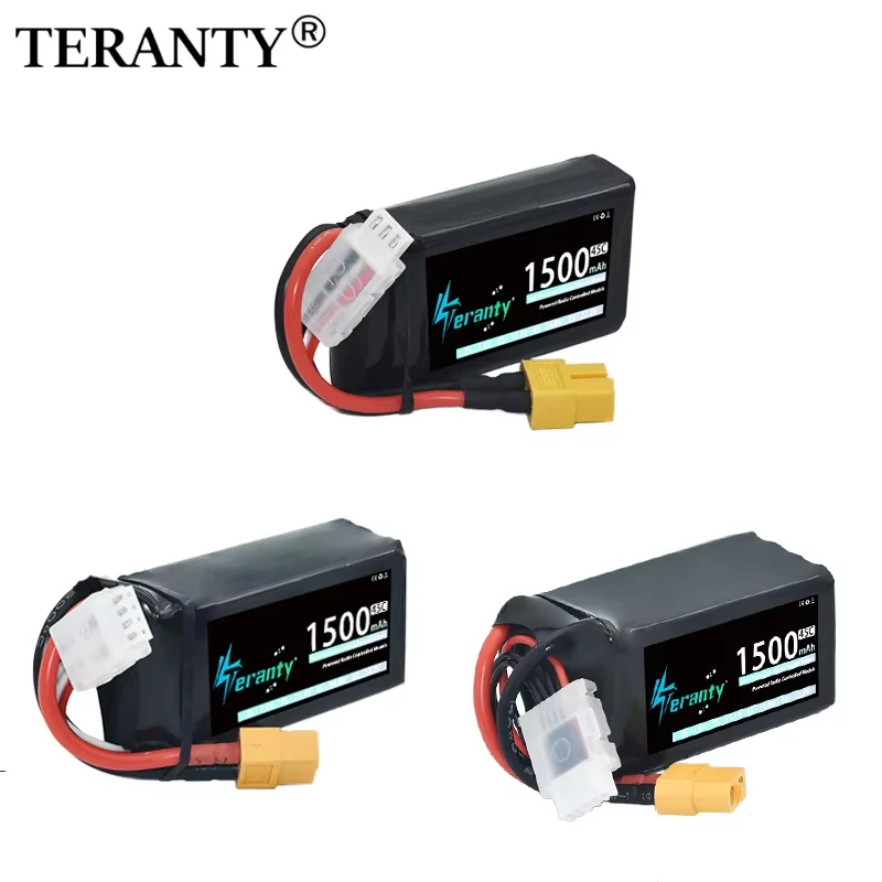3 قطعة TERANTY 2S 3S 4S يبو بطارية 1500mAh 45C مع T XT30 XT60 JST التوصيل لطائرة هليكوبتر كوادكوبتر FPV الطائرة بدون طيار سباق السيارات #1