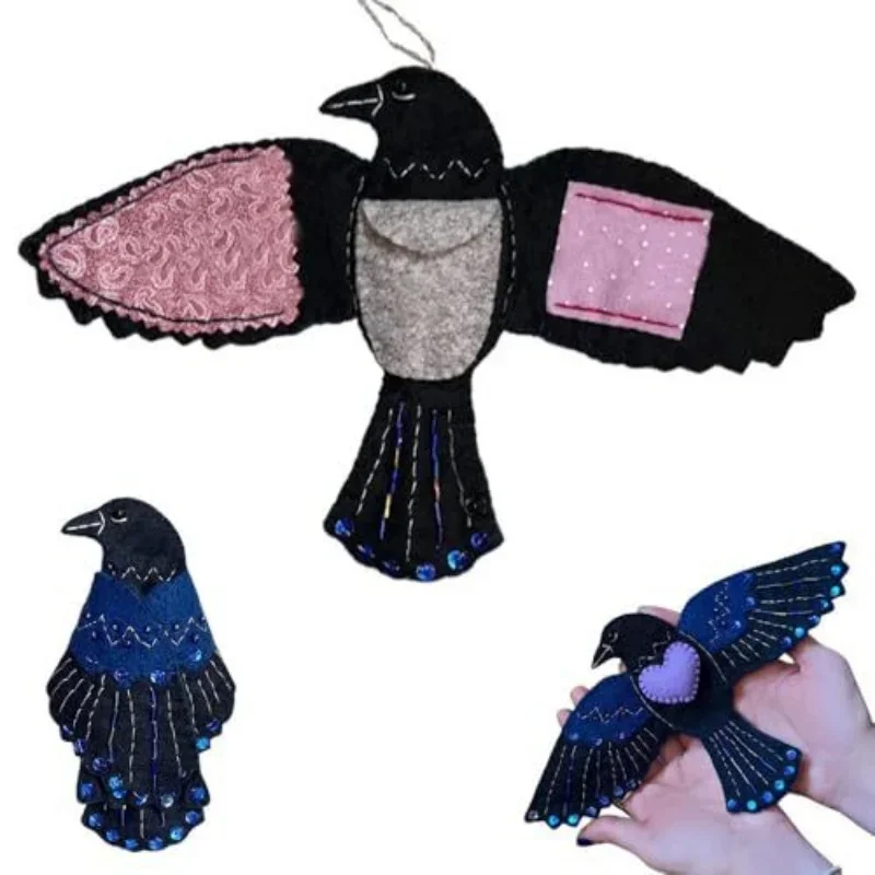 

Raven Keepsake Sewing Kit with Fabric Thread, Complete Patchwork Scissors Set for Beginners, DIY Craft Supplies Gift