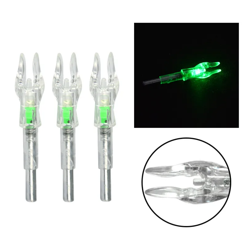 3pcs Archery Arrow Nock LED Lighted Arrow Tails for ID 4.2mm Arrow Shafts Crossbow Compound Recurve Bow Hunting Accessories DIY