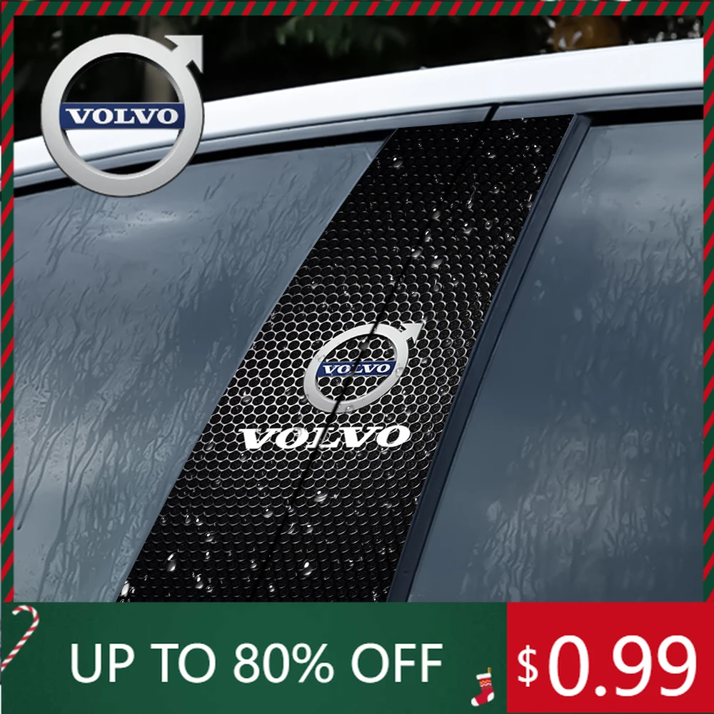 

Emblems For Volvo Rdesign AWD C30 C70 S40 S60 Car Center Column Decal Auto Styling Waterproof B Pillar Sticker Cover Decor Acces