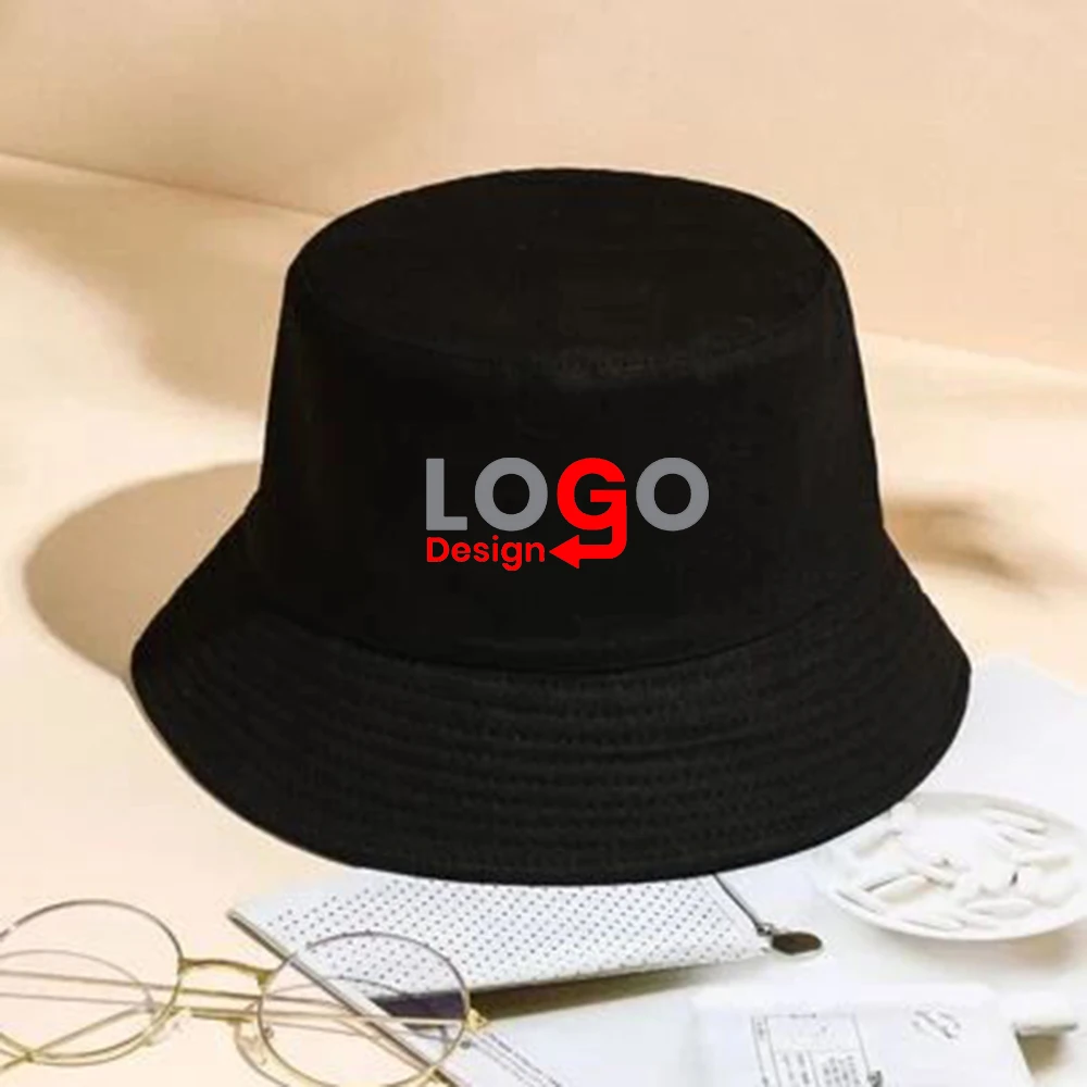 شعار مخصص اسم الصورة نص قبعة الصياد المواد المطبوعة مريحة دائم المألوف الإبداعية العصرية دلو القبعات #2