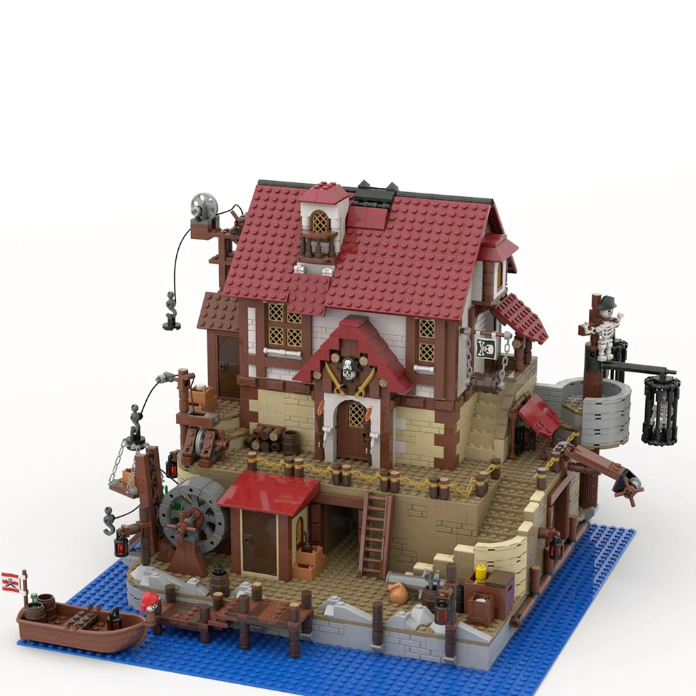 

New 2869PCS MOC medieval Pirate Series MOC The Pirates Pub model DIY creative ideas children Toy birthday Gift building blocks