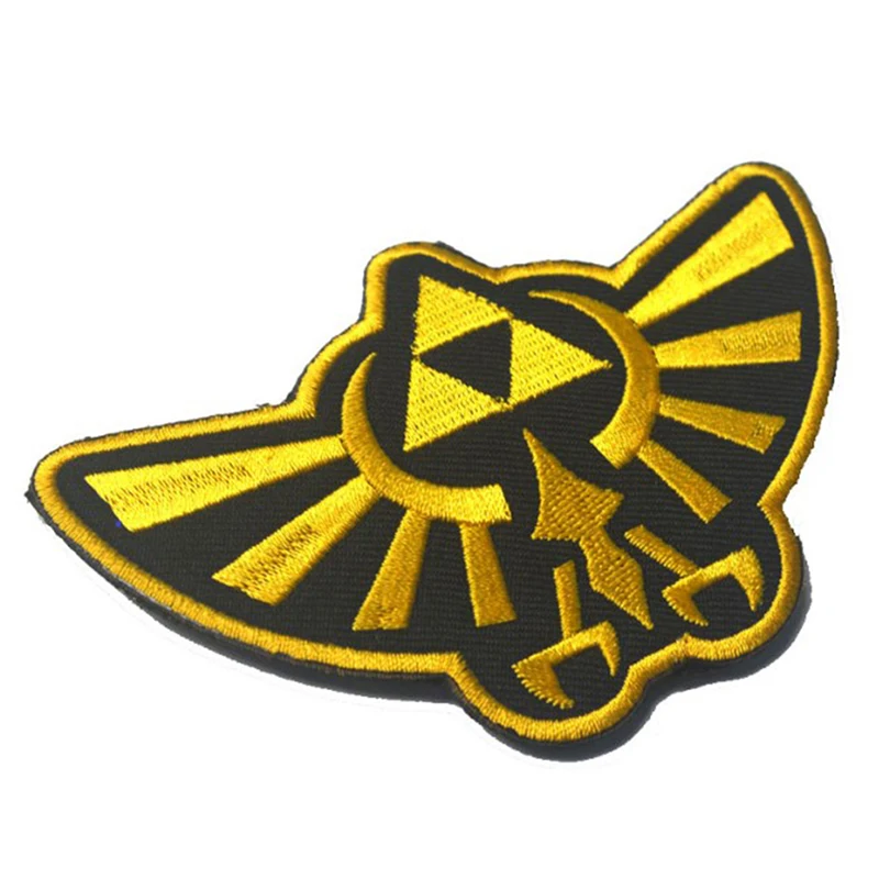 1Pc Borduurwerk Doek Sticker Zelda Legends Vleugels Armbanden Koninklijke Embleem Logo Tactische Militaire Badge Kleding Stof Goud Zilver