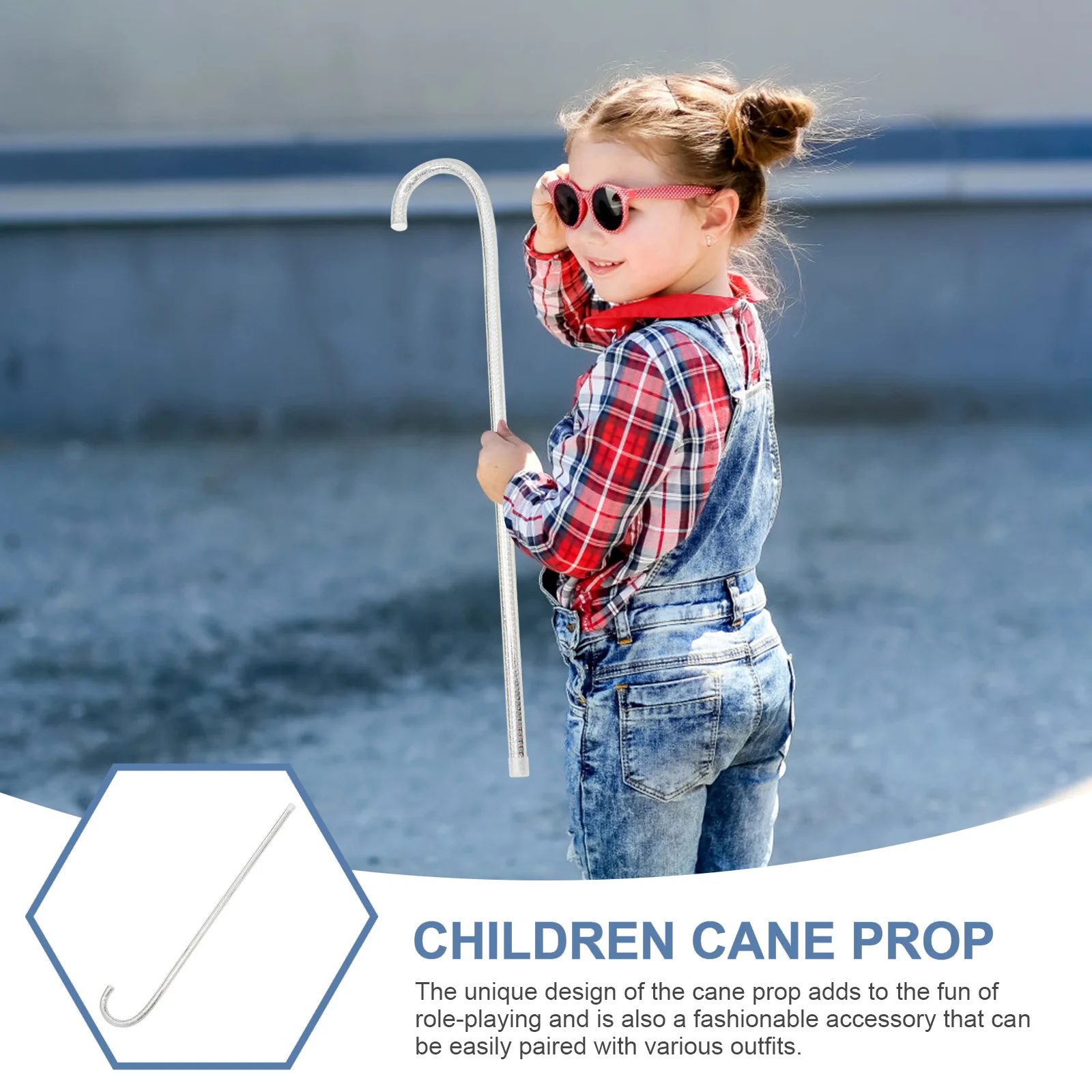 ไม้เท้าเต้นแจ๊สสีเงิน 60 ซม. อุปกรณ์ประกอบการแสดงบนเวที งานปาร์ตี้ วัสดุทนทาน สำหรับฮาโลวีน คอสเพลย์ แม่มด ท่าเต้นระบำหน้าท้อง