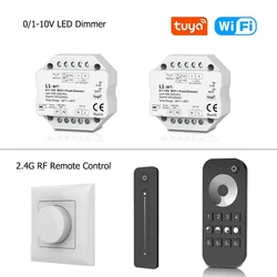 0/1-10V Tuya WiFi AC Push LED Dimmer Switch Wireless 2.4G RF Dimmer telecomando APP controllo vocale per Echo Plus Google Home