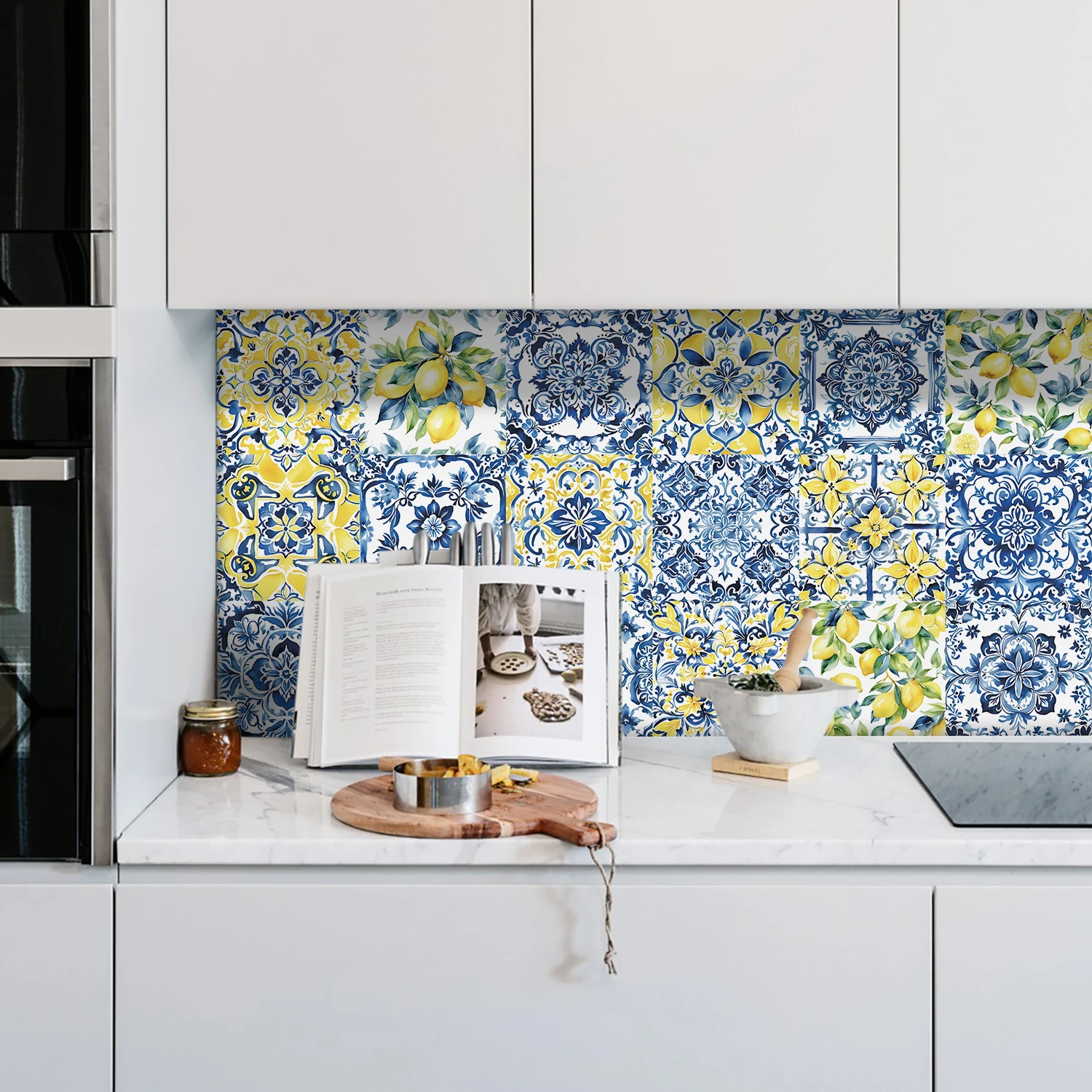 24pcs/set Bohemian Style Matte Surface Wall Sticker Non-slip Tiles Home Decor For Tiles Ground in Kitchen Bathroom PVC Art Mural