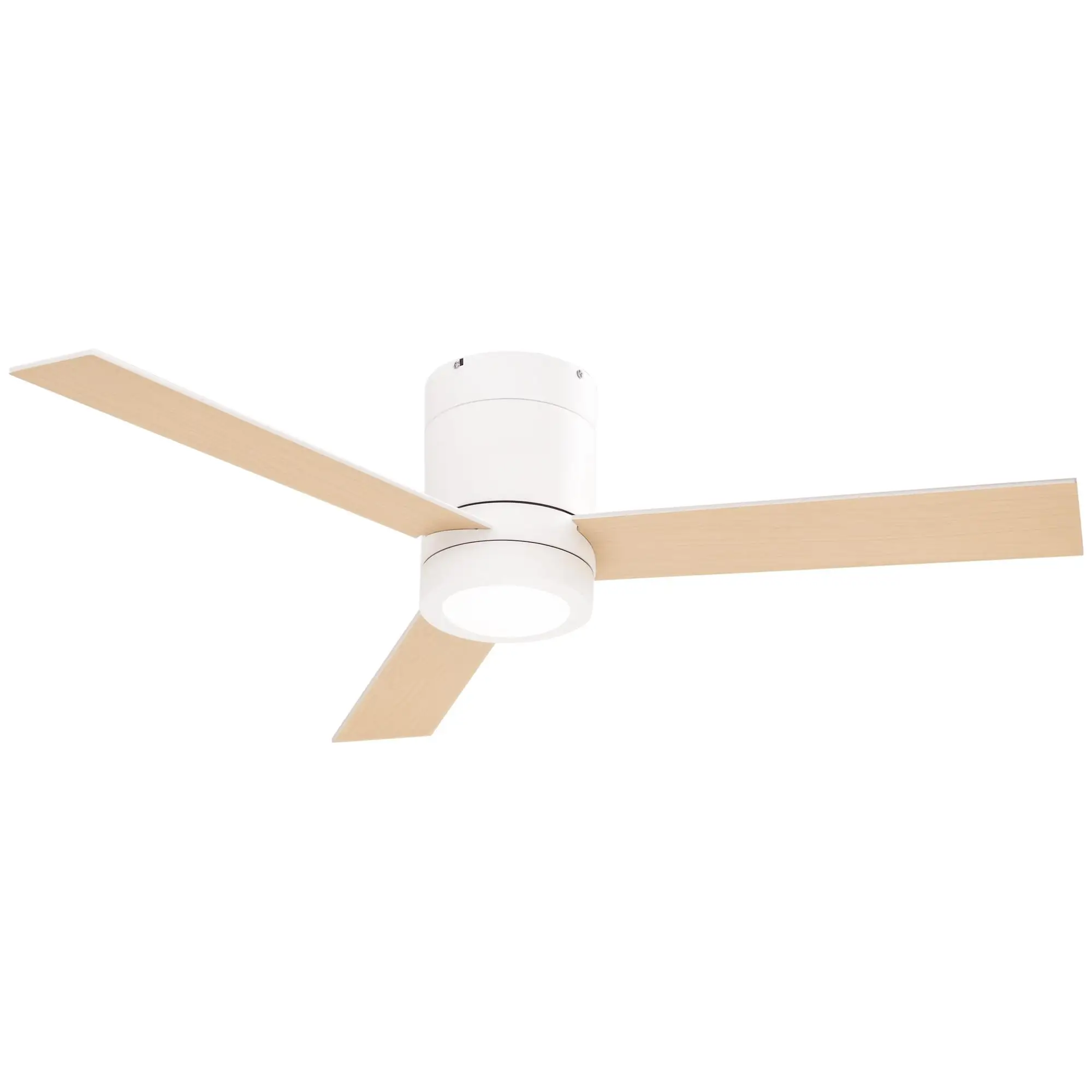 HOMCOM Deckenventilator 2-in-1 mit LED, Fernbedienung, 3 Stufen, 4h-Timer, weiß MDF-Flügel 112×25cm