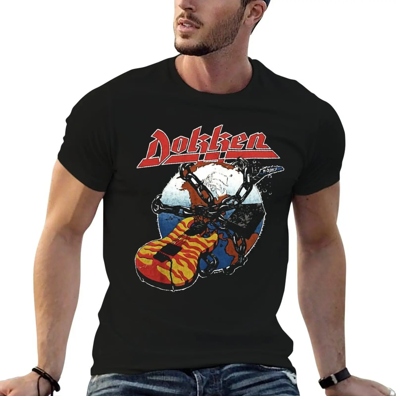 

t men band 100% DOKKEN shirts t T-Shirt for Classic cotton shirts man cotton cotton t 100% shirt man pack
