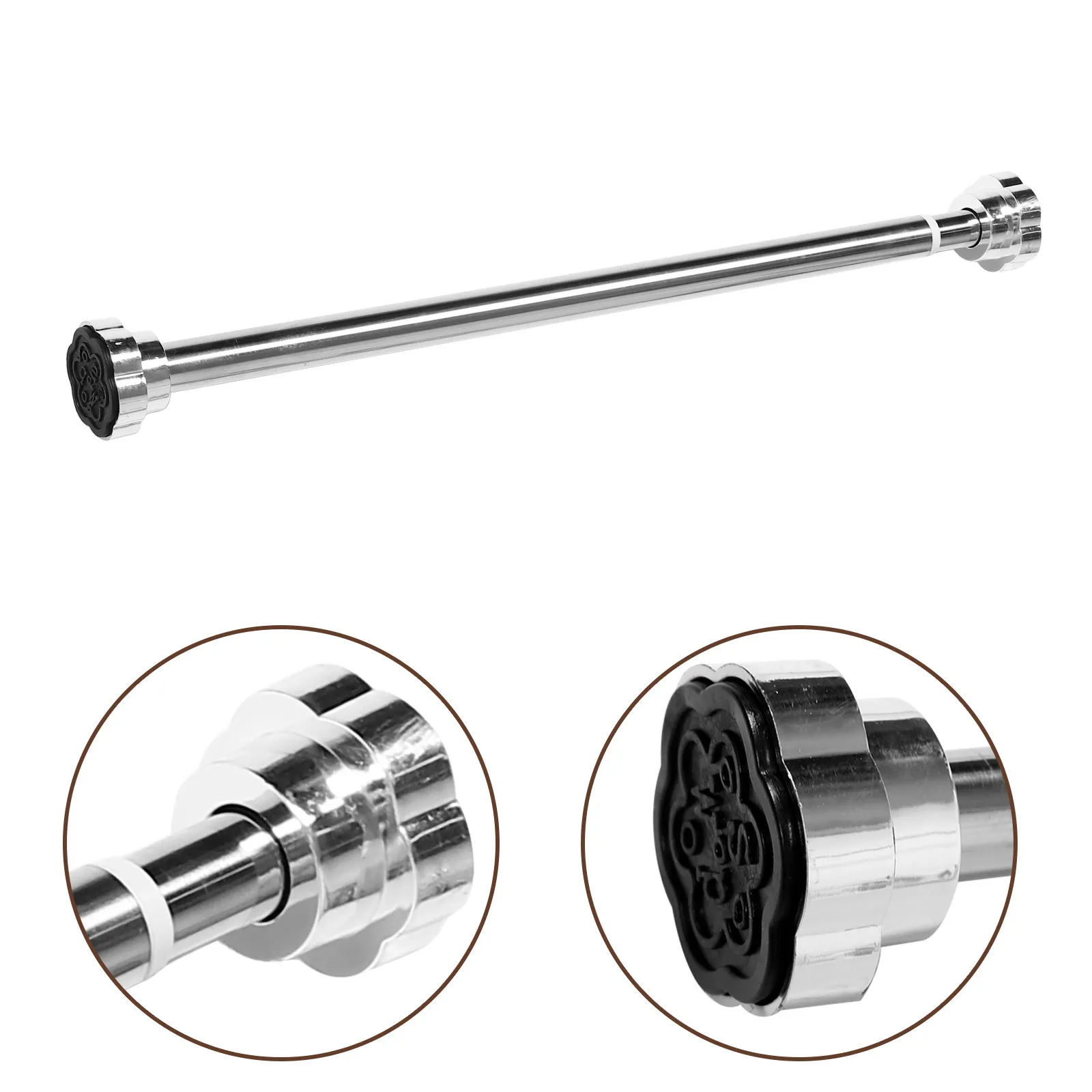 

Telescoping Drapery Rod Adjustable Shower Curtain Rail Extendable Tension Rod for Bathroom Clothes Drying Outdoor Window Use