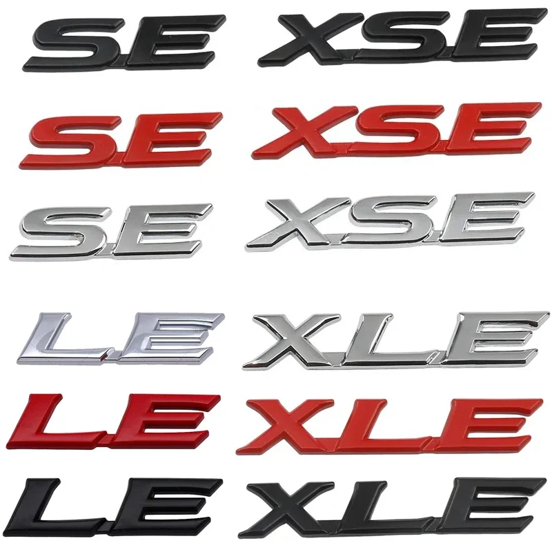 Car LE XLE SE XSE Trunk Boot Fender Logo Emblem Badge Decals Sticker For Toyota Camry Corolla Rav4 Sienna Highlander Accessories