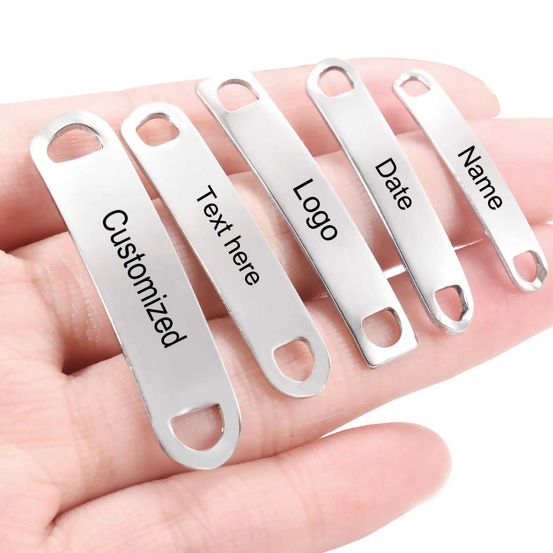 

Stainless Steel Connectors For Jewelry Making Blank Bar Hand Stamping Tags Engraved DIY Bracelet Necklace 10pcs/pack