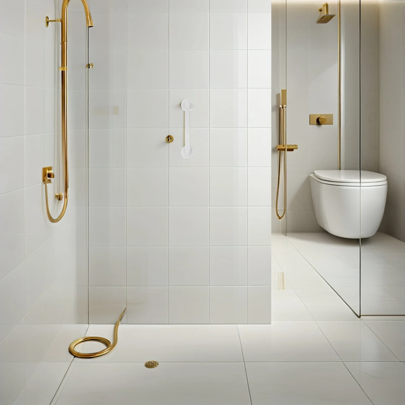 

Large White Wall Mounted ABS Safety Grab Bar Bathroom Handle Armrest Toilet Support Bar Elderly Shower Bathroom Handrails