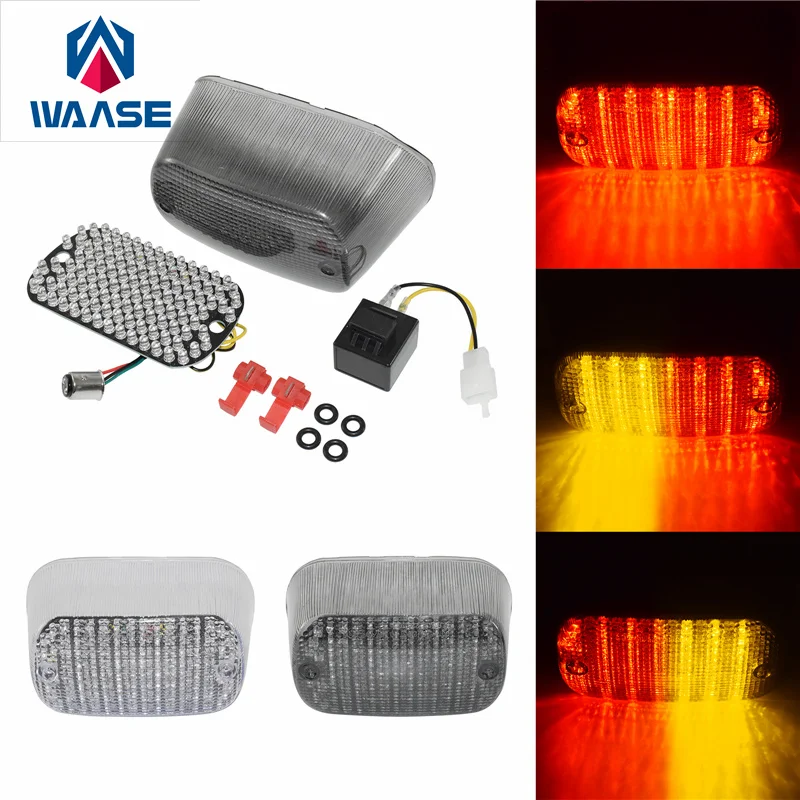 

waase For Suzuki Intruder Volusia 800 VL800 2001 2002 2003-2009 E-Mark Rear Tail Light Brake Turn Signals Integrated LED Light