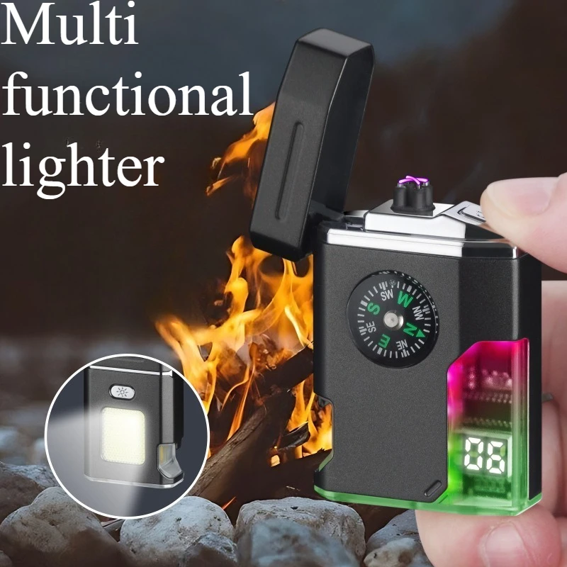 

New Multifunctional Waterproof Pulse Lighter Charging Intelligent Digital Cigarette tool with Lighting and Compass
