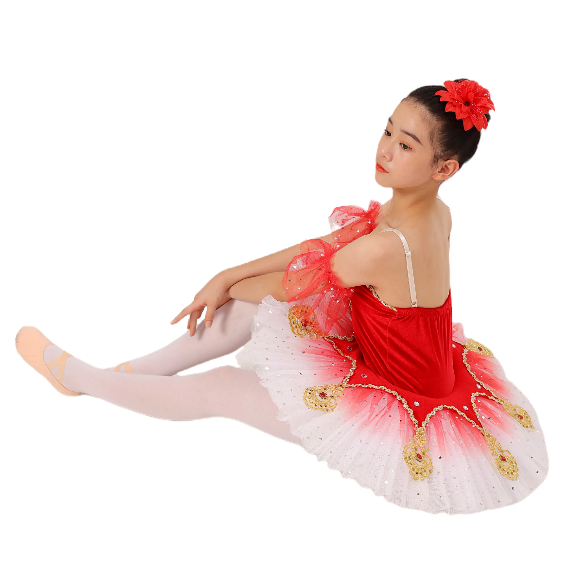 Ballettrock für Kinder, Tanzrock für Mädchen, Ballettaufführer-Kleidung, Tanzrock für Kinder, Gruppenkleidung für Bühnenauftritte – Detail 6