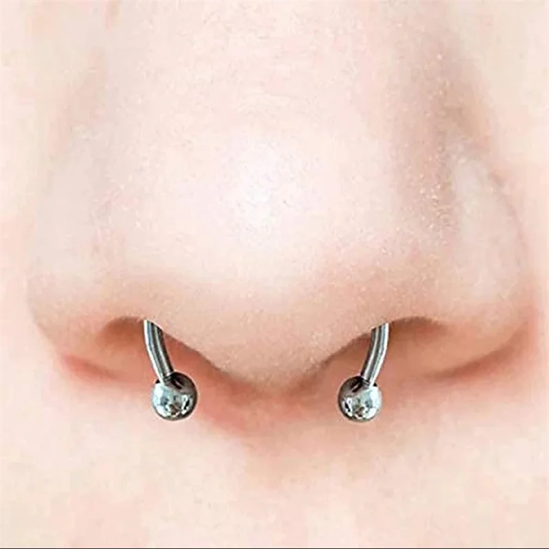 Magnetic Horseshoe Nose Rings, 316L Stainless Steel, Faux Septum Rings, Fake Piercing, Clip on, Hoop Rings, Gift for Women, Girl view 3