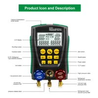 DUOYI DY517A Digital Manifold Meter Air Conditioning Vacuum Gauge for Refrigeration HVAC Vacuum Pressure Temperature Tester Set