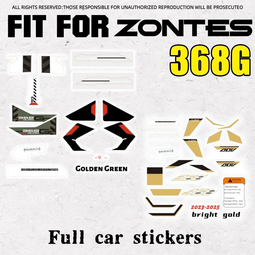 For 2024-2026 ZONTES 368-G full car decals 368G original car stickers flower hood tail skirt fender stickers for zontes 368g