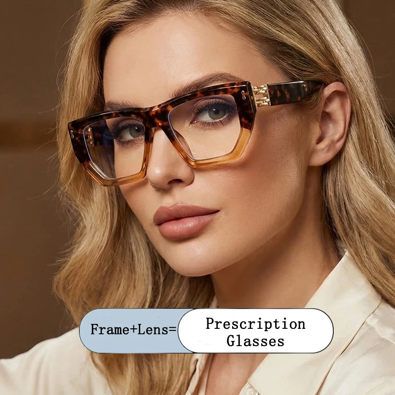 

Дизайнерские женские очки оверсайз с полигональной оправой, фотохромные, с защитой от синего света, для коррекции дальнозоркости, близорукости, астигматизма