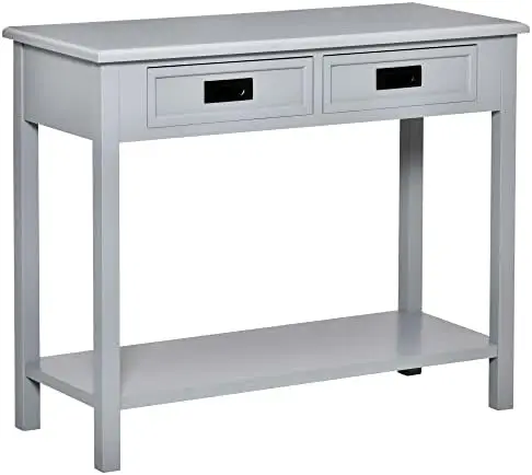 

Console Table with 2 Drawers and Open , Modern Sofa Table for Hallway, Living Room, or Bedroom, Grey Console Consolas Tablas