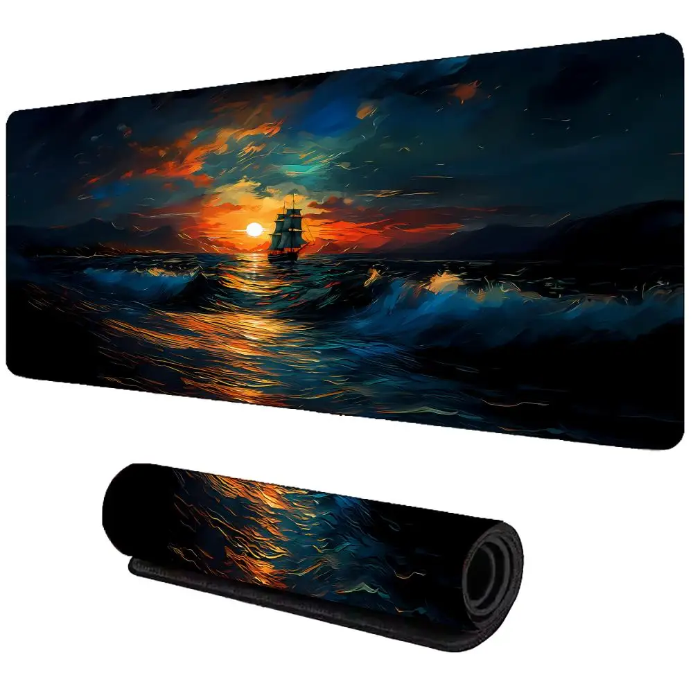 

Картина маслом Волновое искусство Коврик для мыши Большой резиновый противоскользящий ПК Настольные аксессуары Коврик для мыши для офиса и геймера Коврики для клавиатуры Декор Коврик