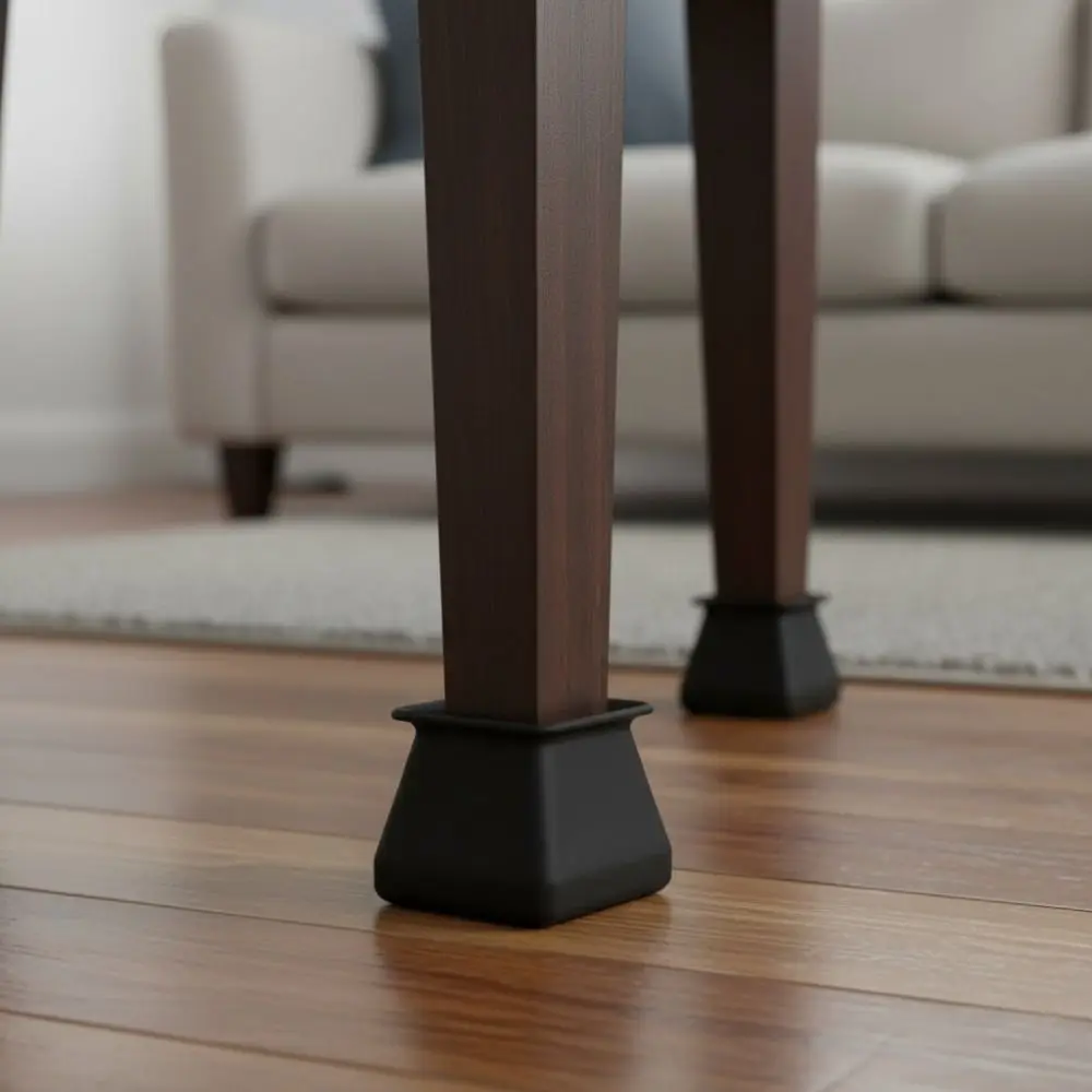 24 protectores cuadrados antideslizantes para patas de silla, silenciadores, antirrayas, resistentes al desgaste, color negro