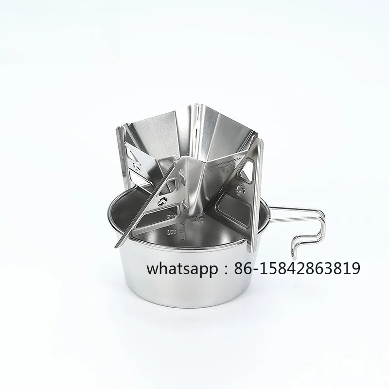 Stainless Steel Coffee Funnel, Removable Folding, Creative Hand-brewed Coffee Filter Bracket