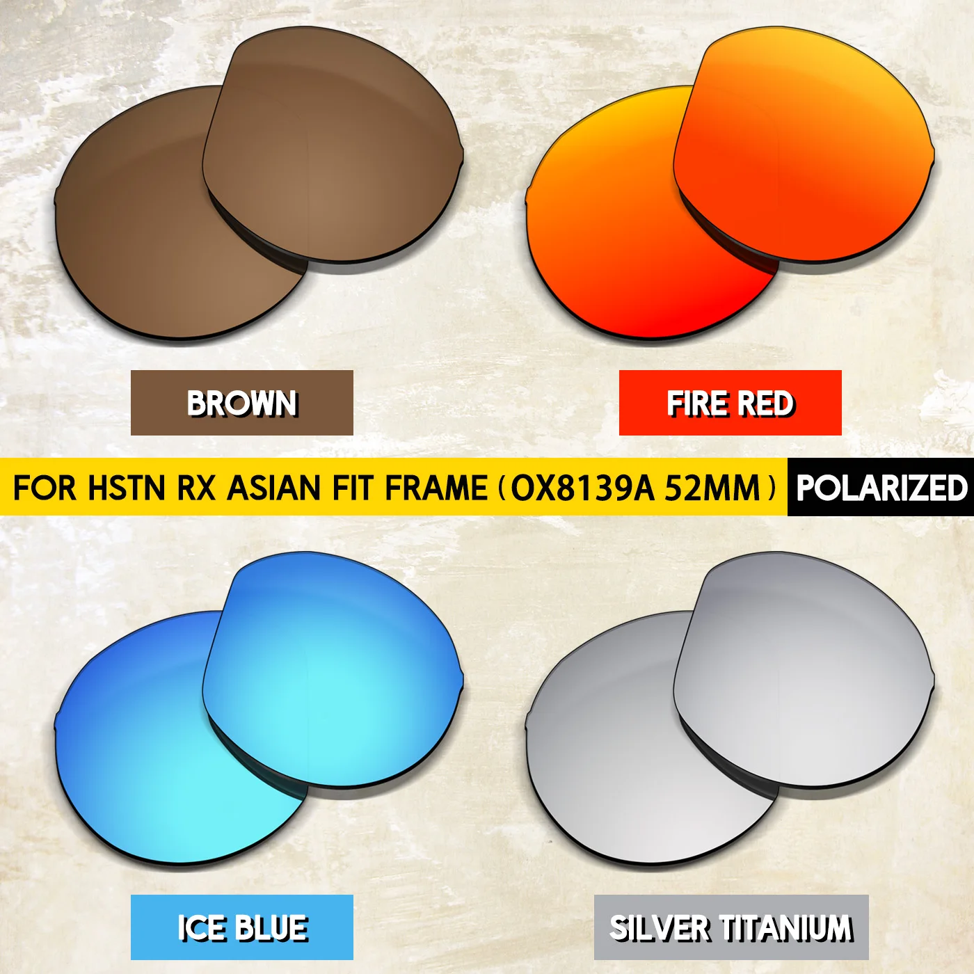 

Thickness of 1.5MM Polarized Replacement Lenses for Oakley HSTN RX Asian Fit OX8139A 52mm Sunglasses - Multi Colors