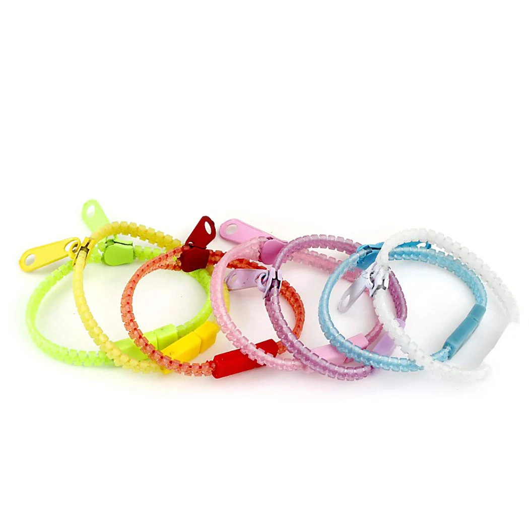 Children Kids Charm Zip Bracelet/Bangle Zipper Fluorescent Red