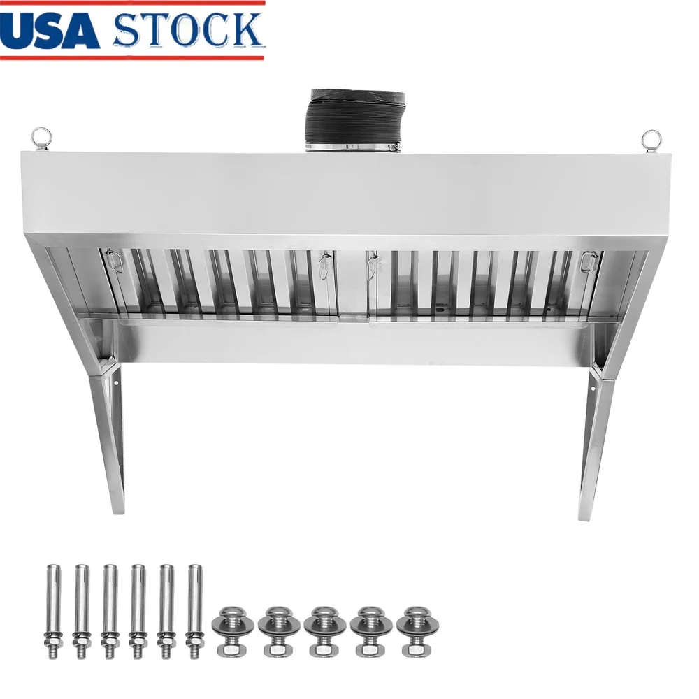 

Коммерческий вытяжной колпак из нержавеющей стали длиной 4 фута с 2 съемными U-образными жировыми фильтрами. Эффективное извлечение дыма. Легкая очистка.