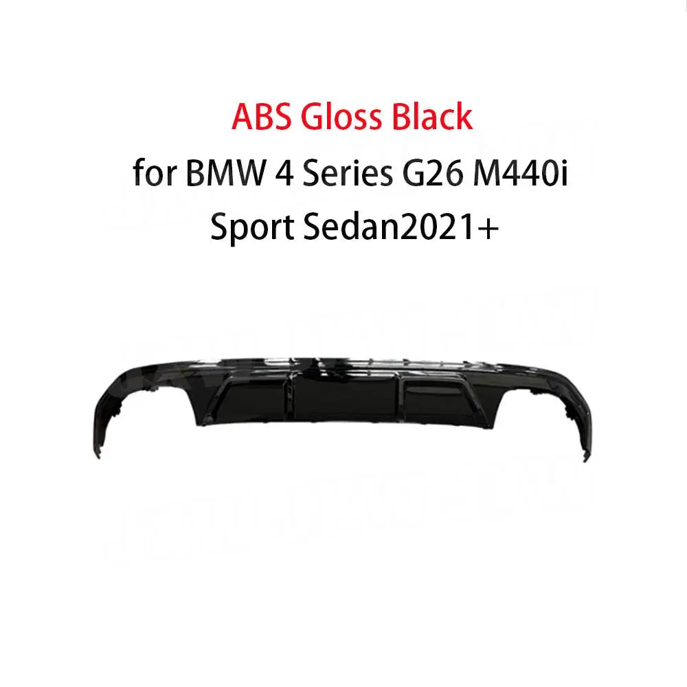 Carbon Fiber Car Rear Bumper Lip Spoiler for BMW 4 Series G26 M440i M Sport Sedan 2021+ ABS Black Body Kits Car Styling