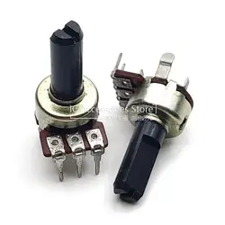 5PCS 121 Type Single Vertical A50K A503 Power Amplifier Audio Potentiometer Single Row 3Pin D Half Shaft 15MM Diameter 12MM