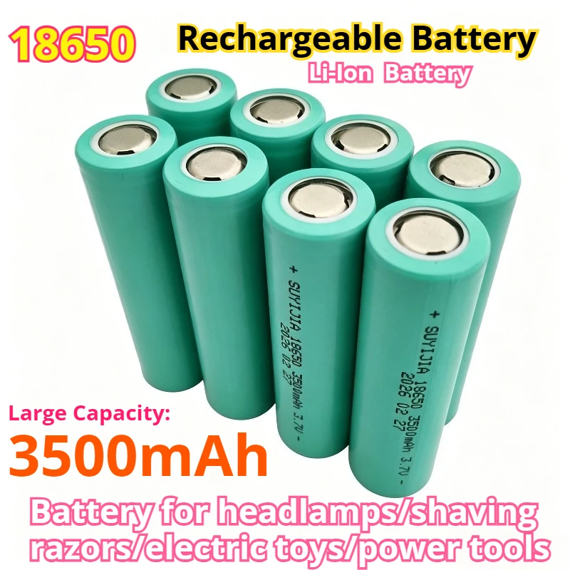 (1-10pcs) 3.7V 18650 Battery 3500mAh Actual Capacity Rechargeable Lithium-ion Battery Suitable For Various Electronic Products