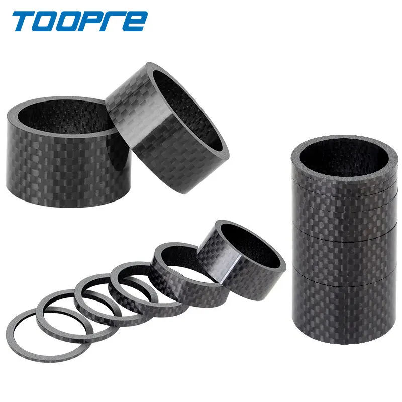 TOOPRE Bicycle Fork Carbon Fiber Washer Carbon-Fiber Iamok Ultra Light Black 3/5/10/15/20mm Headset Backing Ring Bike Parts