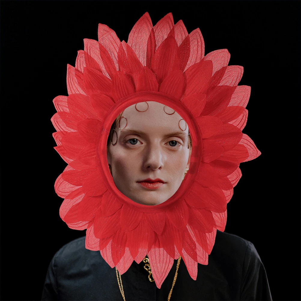 

Headgear s Flower Costume Prop Sunflower Hood Cosplay Accessories Sunflower Headpiece For Halloween Dance Costume Stage