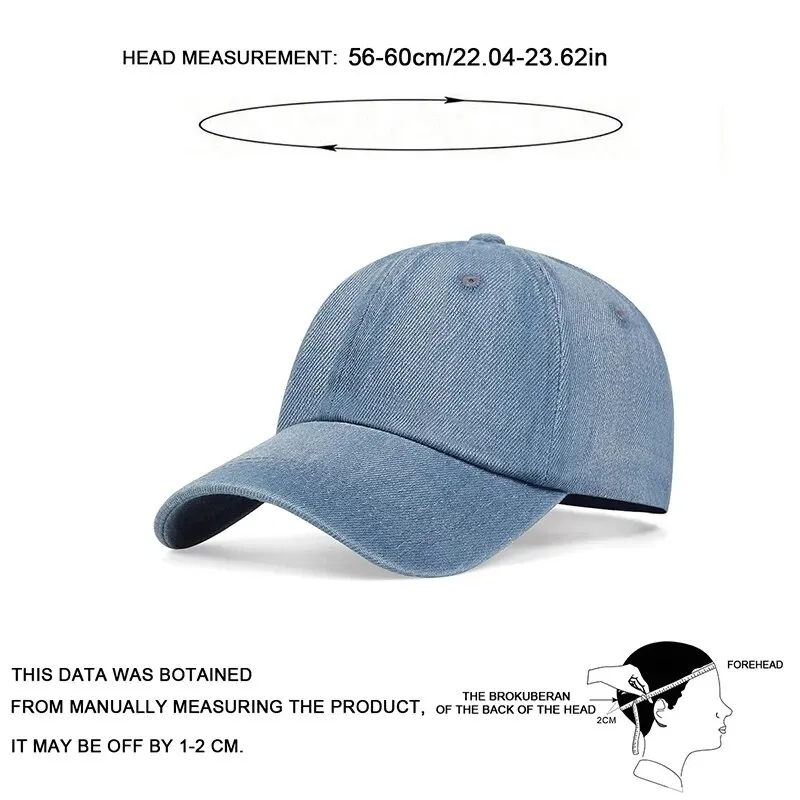 Unisex Light Board Denim Washed With Water Baseball Caps Spring And Autumn Outdoor Adjustable Casual Hats Sunscreen Hat