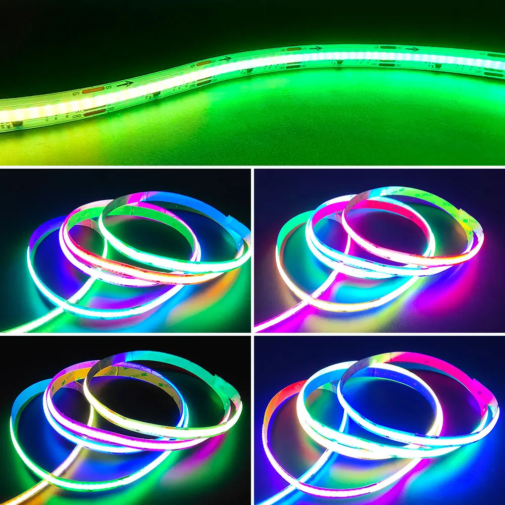 WS2811 COB RGB IC LED Light Strip DC12V 24V  RGB Pixel Addressable 720/570/360LEDs/M Smart Dream Color Flexible FCOB Lights RA90