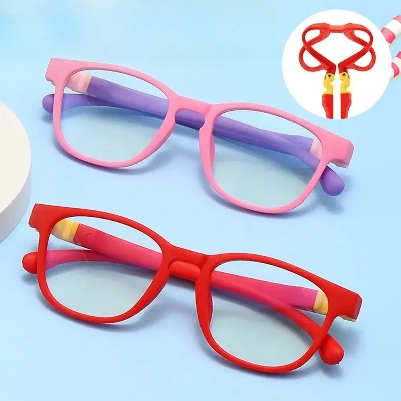 Anti Blue Light Glasses For Kids Removable Silicone Children Boys Girls Computer Eyeglasses Ultra Light Frame Eyewear